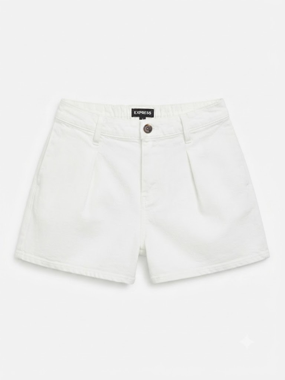 EXPRESS White Super High Rise Pleated Denim Shorts Size Small S